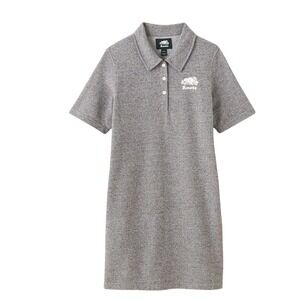Roots Womens Polo Dress Heather Gray Logo Short Sleeve Casual Comfy sz XL